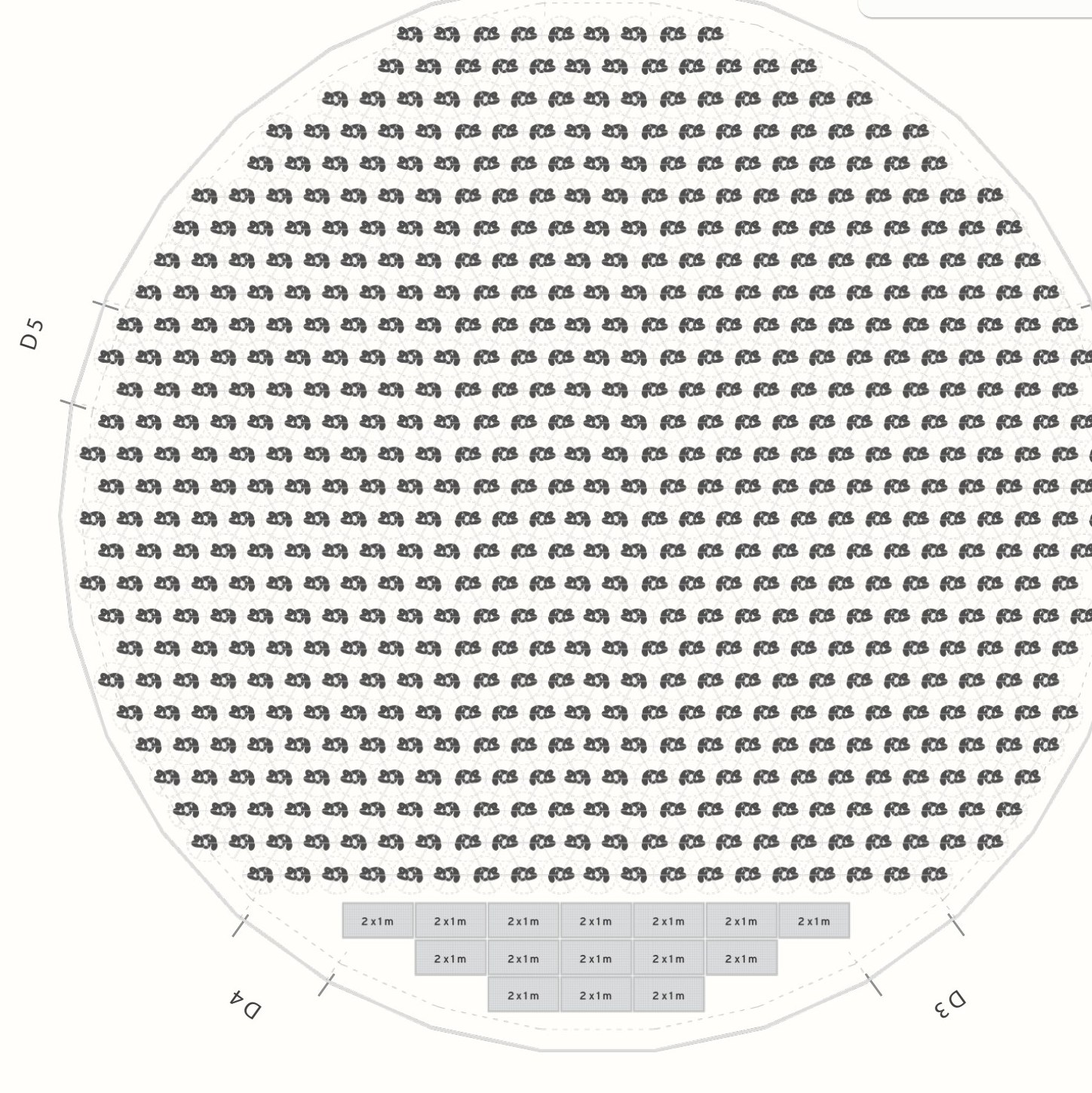 Cocktail floor plan — 628 guests