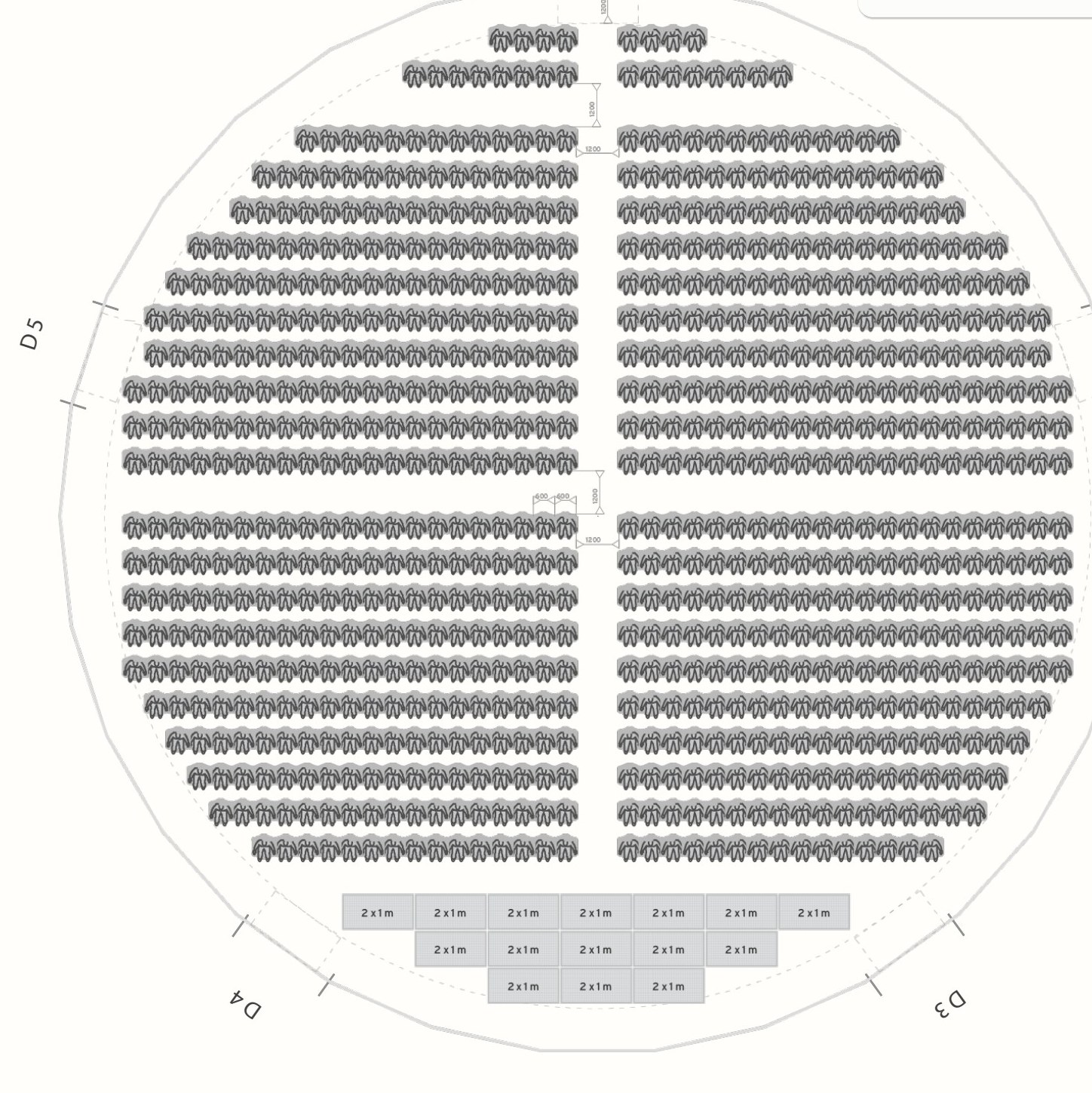 Theatre floor plan — 780 guests